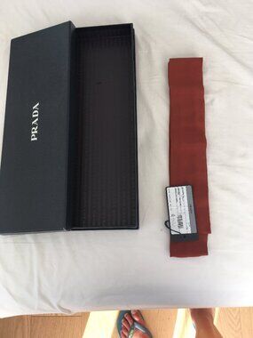 Prada silk twill skinny scarf from runway